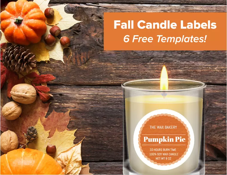 Six Free Fall Candle Label Templates