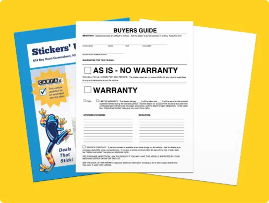 Automotive Window Stickers for car dealerships